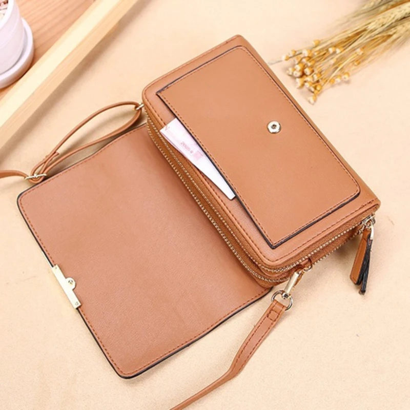 Carteira Feminina Coreano Bolsa Multi Cartão Grande Capacidade Casual Bolsa de Ombro Pacote de Celular Moda Novo Estilo