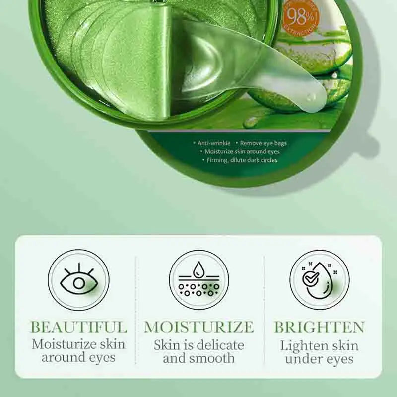 60pcs SAODER Aloe Vera Colágeno Máscara de Olho Anti Olheiras Olhos Bolsas Hidratante Refirmando Adesivos para os Olhos Olhos Produtos para Cuidados com a Pele