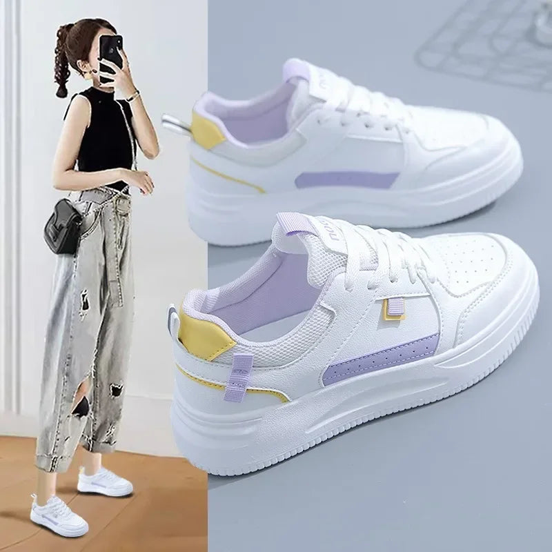 Women Sneakers Fashion Breathable Sports Comfortable Outdoor Running Shoes 2024 Trend Versatile Board Shoe Platform Tennis Shoes