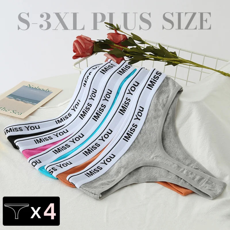 3 Pcs S-3XL Mulheres Tangas Calcinha de Algodão Plus Zise Roupa Interior Sexy G-Corda Cintura Baixa Cuecas Cuecas Lingerie Confortável Tangas