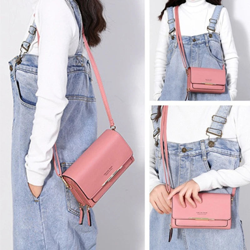 Carteira Feminina Coreano Bolsa Multi Cartão Grande Capacidade Casual Bolsa de Ombro Pacote de Celular Moda Novo Estilo