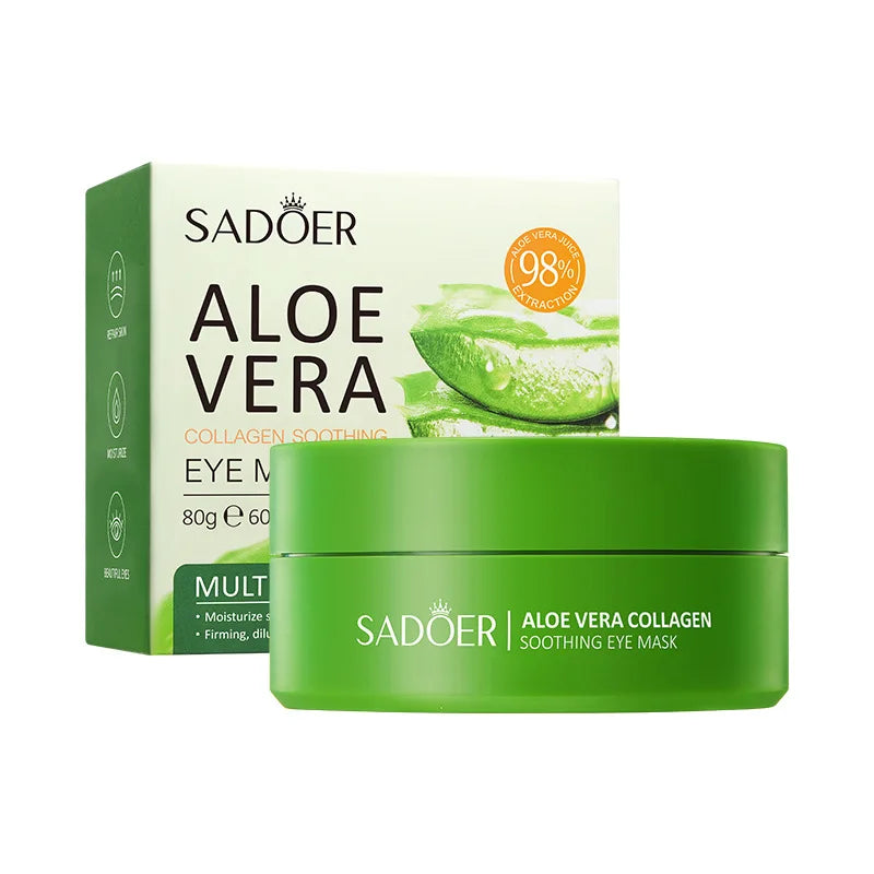 60pcs SAODER Aloe Vera Colágeno Máscara de Olho Anti Olheiras Olhos Bolsas Hidratante Refirmando Adesivos para os Olhos Olhos Produtos para Cuidados com a Pele