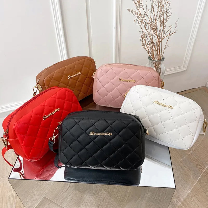 2024 Borla Pequeno Mensageiro Bolsa Para Mulheres Tendência Lingge Bordado Câmera Feminina Bolsa de Ombro Moda Cadeia Senhoras Crossbody Bolsas