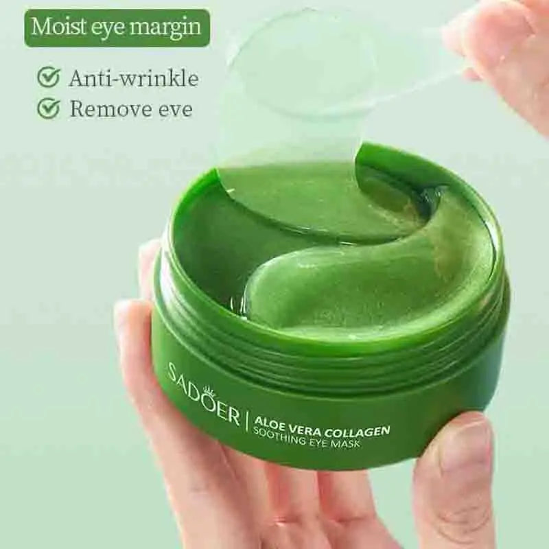 60pcs SAODER Aloe Vera Colágeno Máscara de Olho Anti Olheiras Olhos Bolsas Hidratante Refirmando Adesivos para os Olhos Olhos Produtos para Cuidados com a Pele