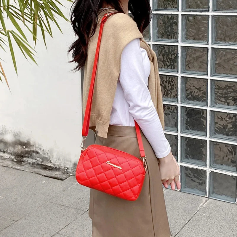 2024 Borla Pequeno Mensageiro Bolsa Para Mulheres Tendência Lingge Bordado Câmera Feminina Bolsa de Ombro Moda Cadeia Senhoras Crossbody Bolsas